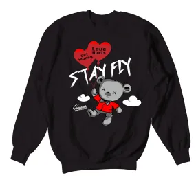 Retro 14 Lipstick Sweater - Money Over Love - Black