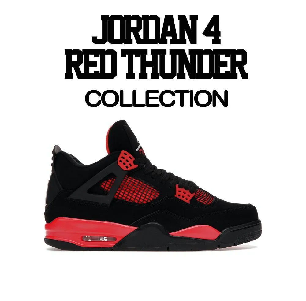 Retro 4 Red Thunder Shirt - No Gain - Black