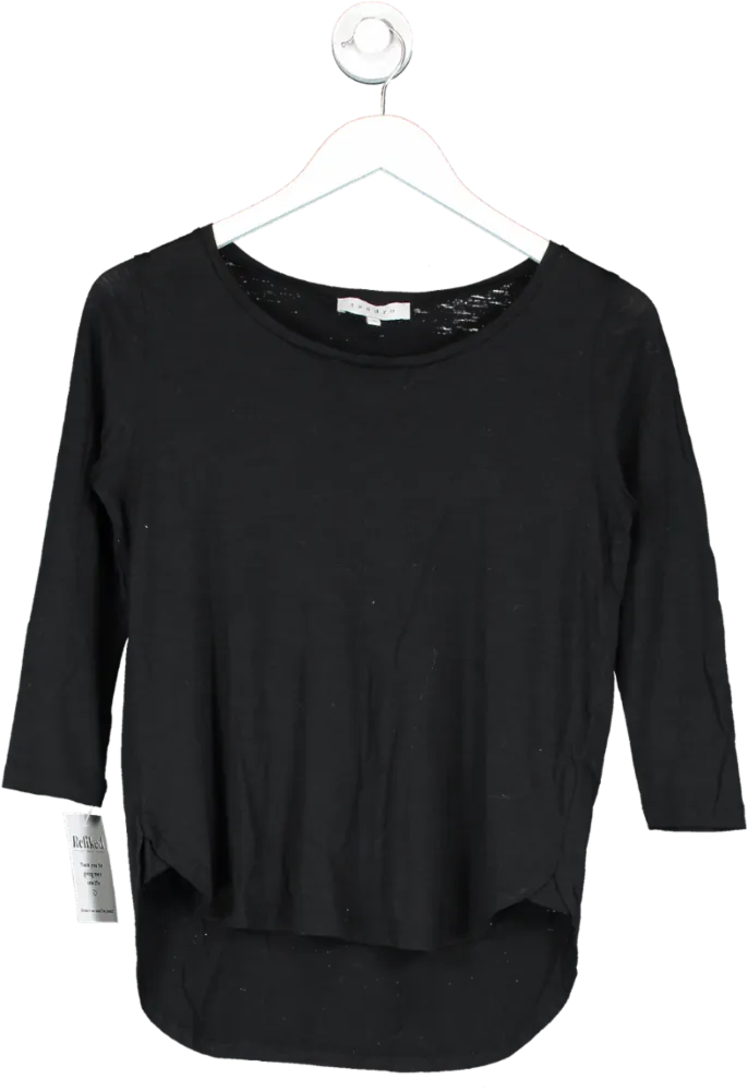 Sandro Black Long Sleeve Top UK 10