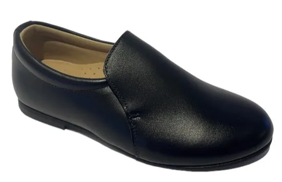 Shawn & Jeffery Black Classic Leather Slip On Smoking Shoe