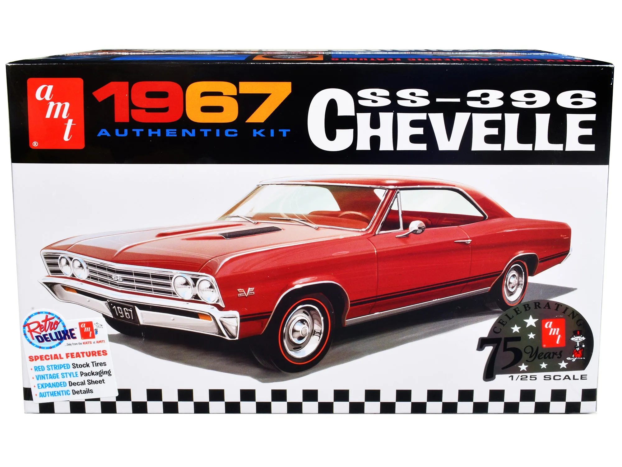 Skill 2 Model Kit 1967 Chevrolet Chevelle SS 396 AMT Celebrating 75 Years 1/25 Scale Model by AMT