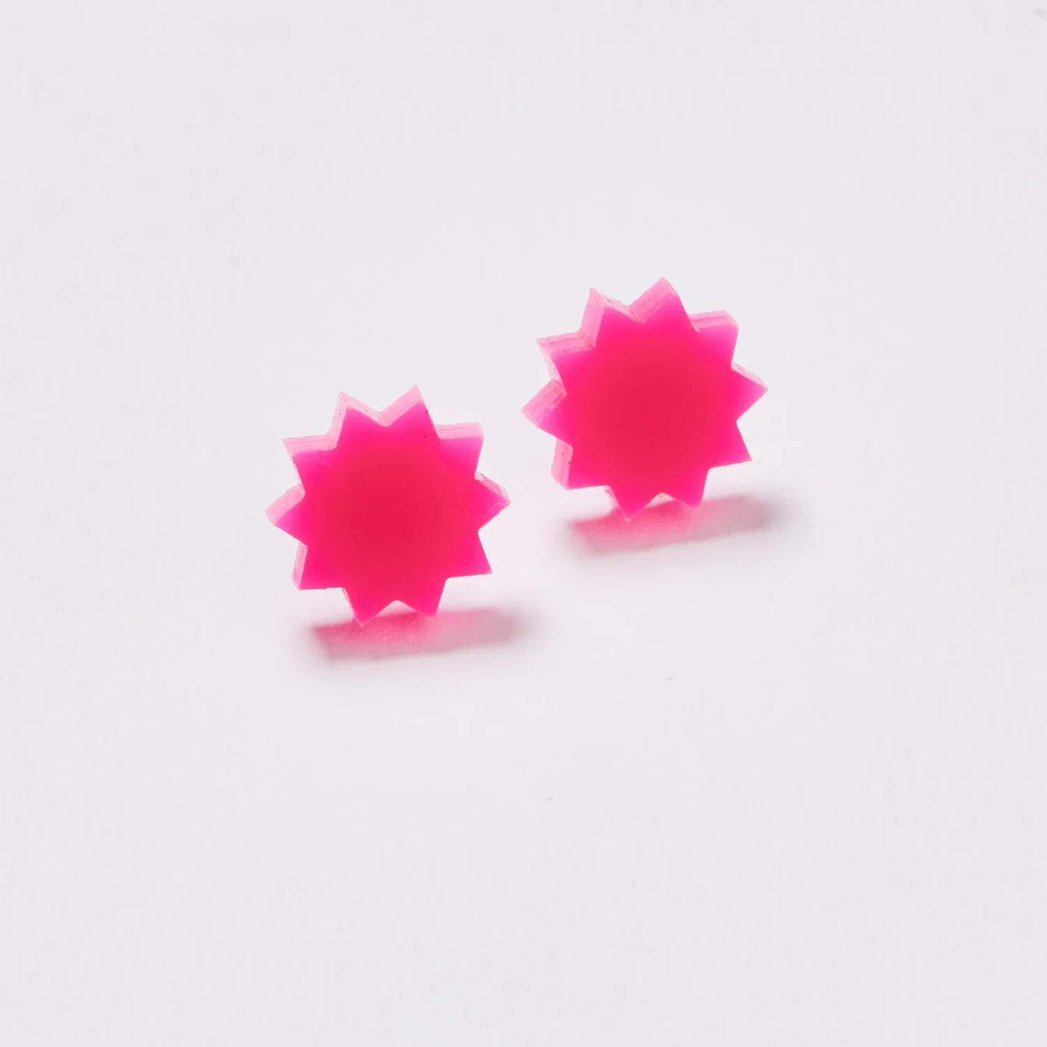 Star Studs - Hot Pink