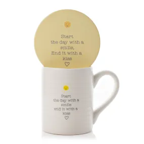 Start The Day With A Smile Mug & Coaster Set