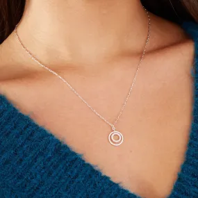 Sterling Silver-Plated Circle Pendant Necklace