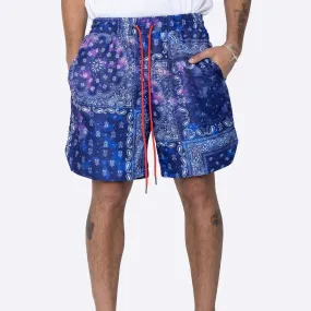 TIE DYED BANDANA SHORTS NAVY