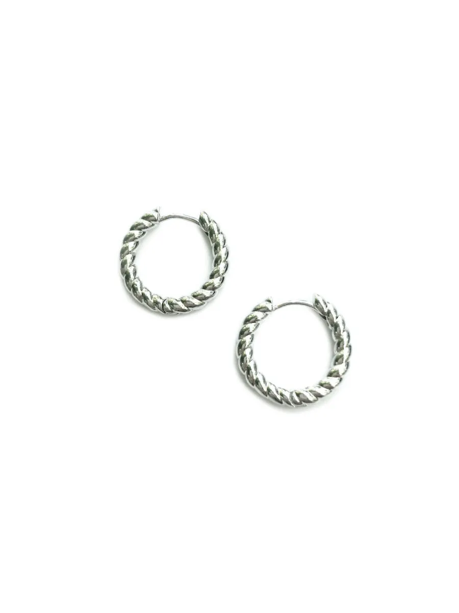 Twisted Huggie Hoops