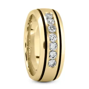 TYR Men's Diamond Wedding Ring 8MM Band Round Cut Channel Set in 18K Gold  9 pointer E Color VS1 Clarity By Mike Nekta NYC Size 12