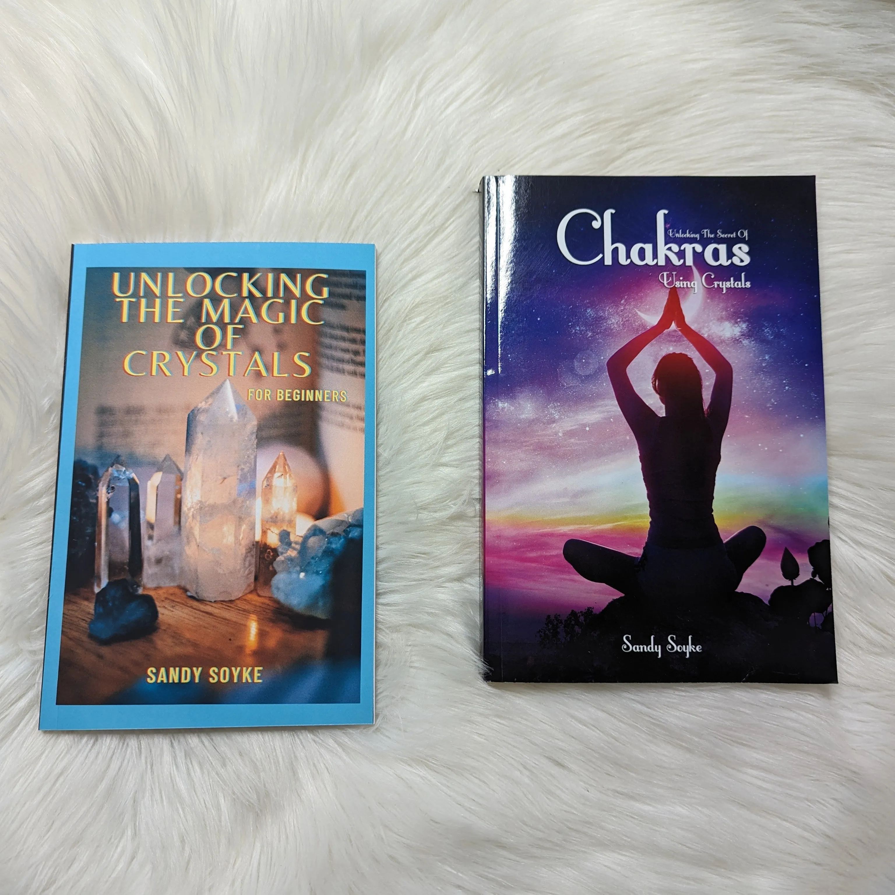 Unlocking the Secret of Chakra's Using Crystals and Unlocking the Magic of Crystals, Books by Sandy Soyke ~ Autographed Copies Book Gift Set