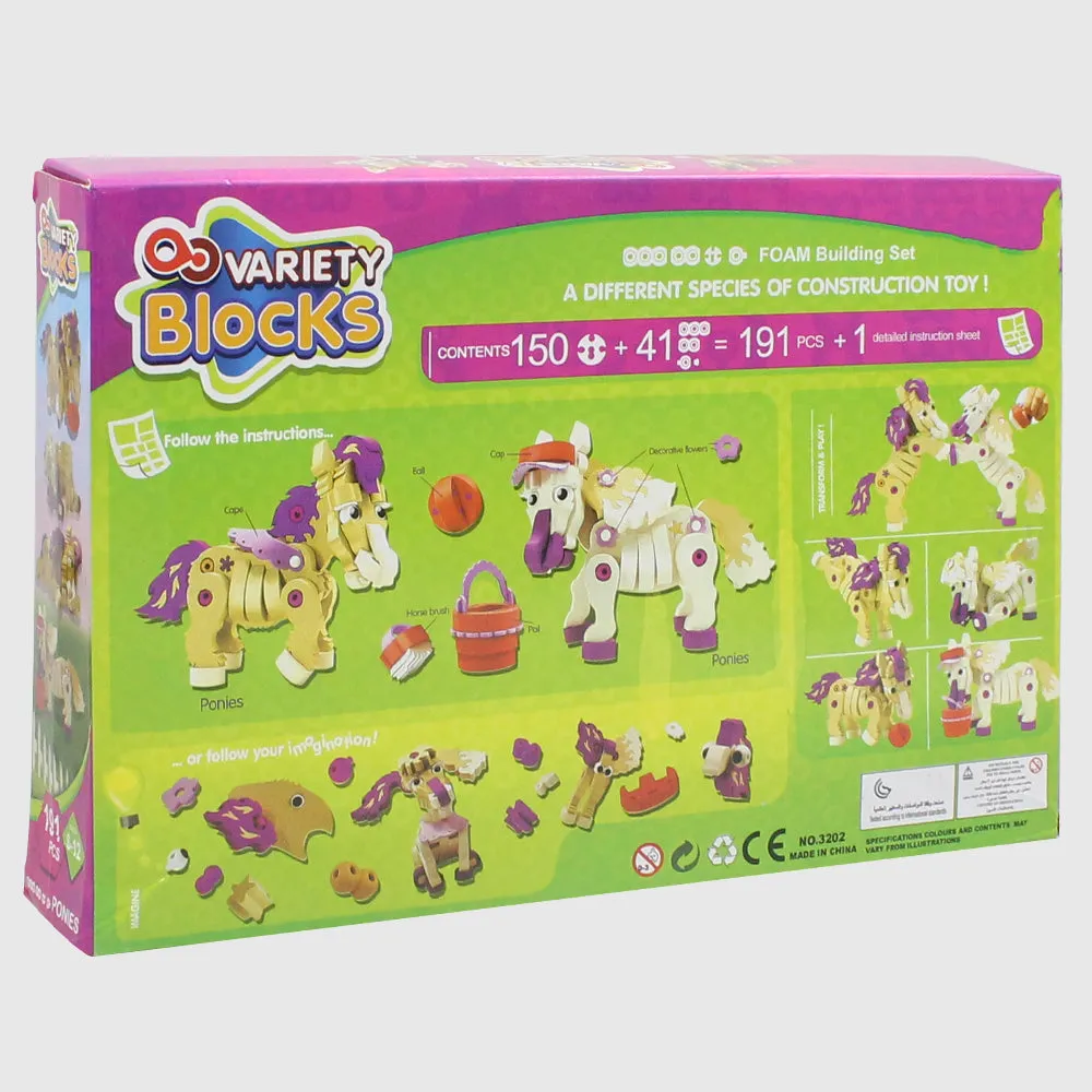 Variety Blocks Building Set - Ponies 191 Pcs